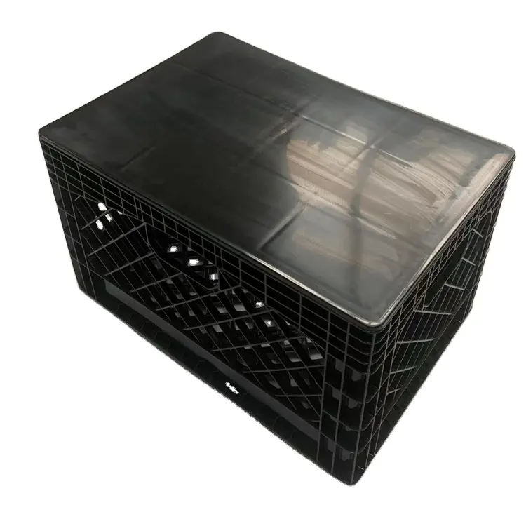 Stackable 24QT (6-Gallon) Heavy Duty Rectangle Unfolding Dairy Milk Crate with Lid