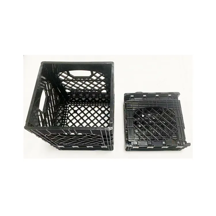 Square 16quart Collapsible Milk Crates with Lid