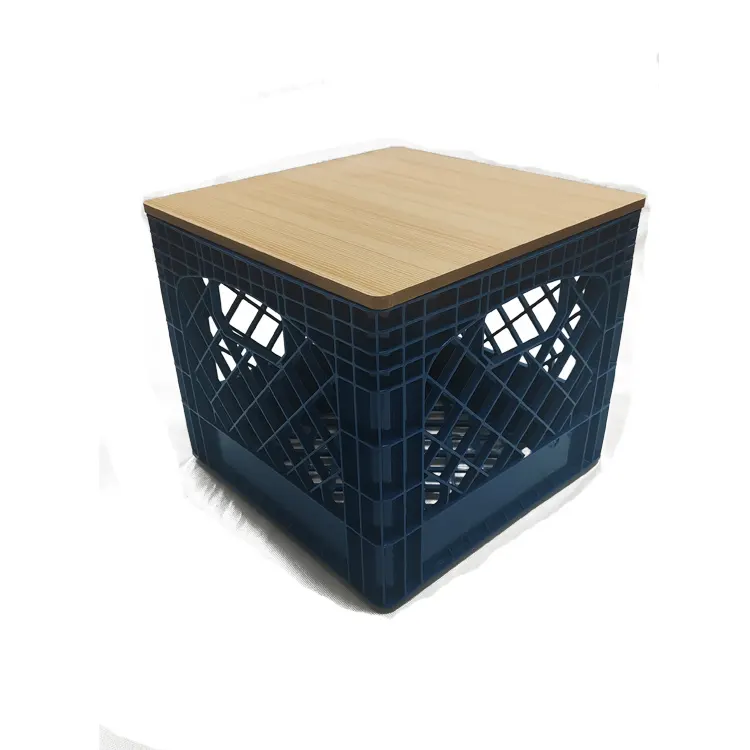 Square 16 Quart Unfold Storage Crate Milk Crate With Wooden Cover Lid from  China manufacturer - Taizhou City Huangyan Beiwei Mould Industry Co.,Ltd