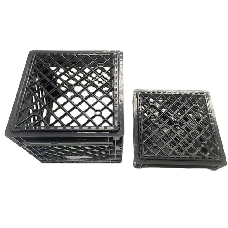 Square 16quart Folding Dairy Milk Crate with Lid