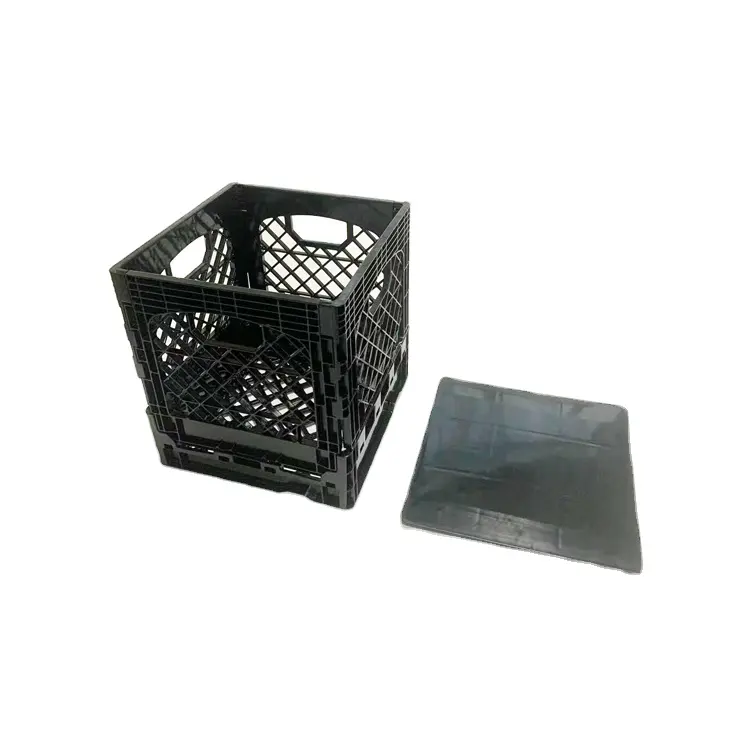 Square 16quart Collapsible Milk Crates with Lid