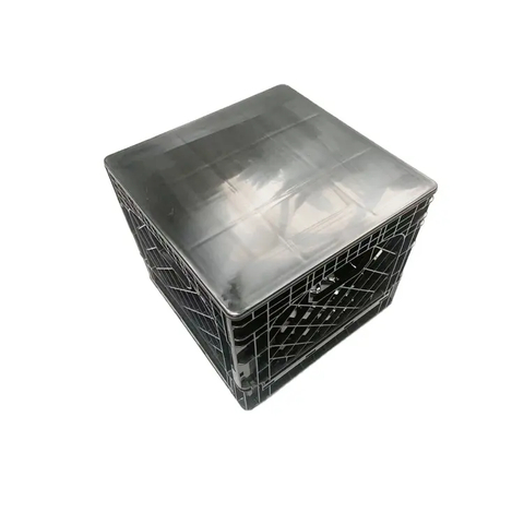 Square 16quart Folding Dairy Milk Crate with Lid